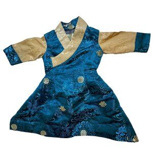 MONGOLIAN TIBETAN NEPALI Child's Wrap Pullover Outfit Top Daura Suruwal